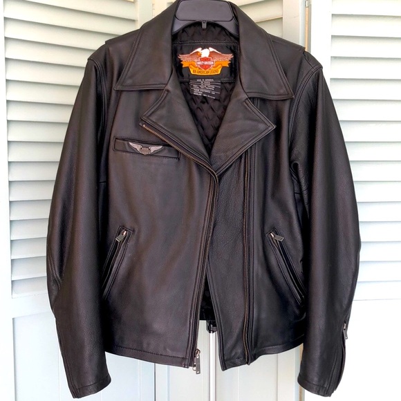 HARLEY DAVIDSON black leather jacket 💯% Authentic - Picture 5 of 17
